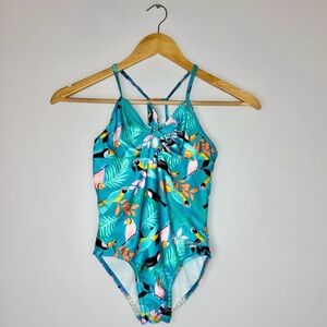 Speedo Kids' Tropical Blue Swimsuit M